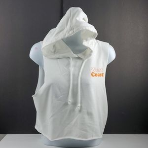 🔥3/$15! Forever 21 - Tank White Hoodie " West Coast"